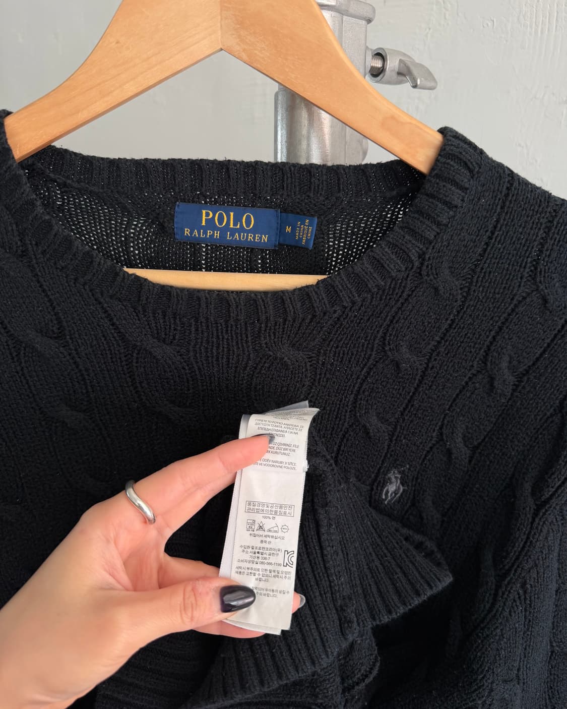 Polo 폴로 랄프로렌 신형 블랙컬러 코튼 케이블 니트 상품이미지6