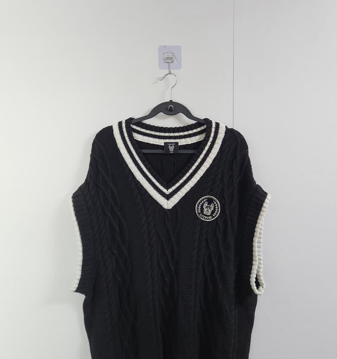 라이프워크 니트조끼 브이넥조끼 꽈배기조끼 110 상품이미지7