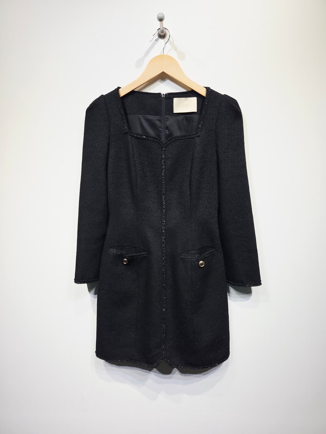 FLOWOOM 플로움 블랙 스퀘어넥 원피스 상품이미지3