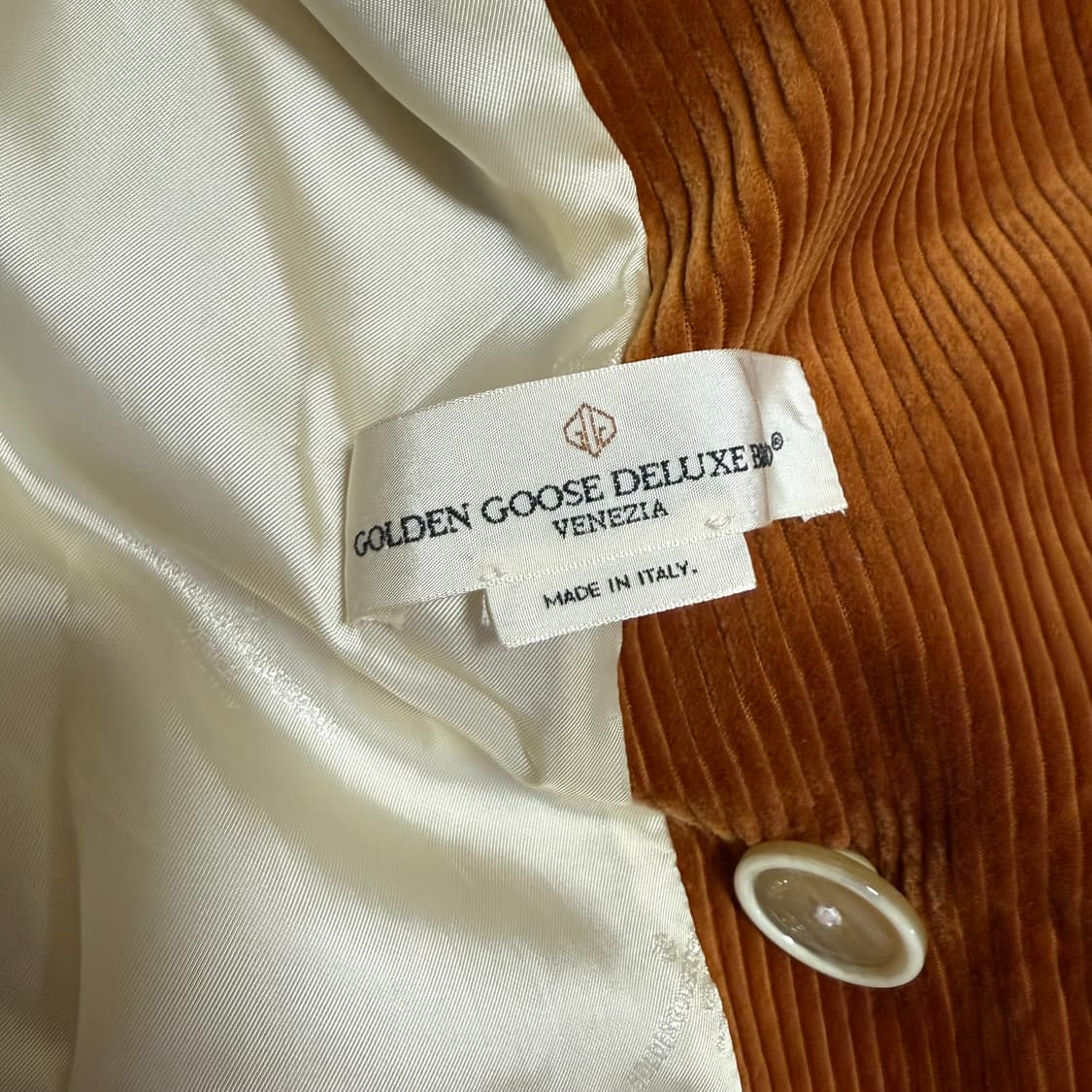 [S] 골든구스 브라운 코듀로이 더블 브레스티드 코트 상품이미지4