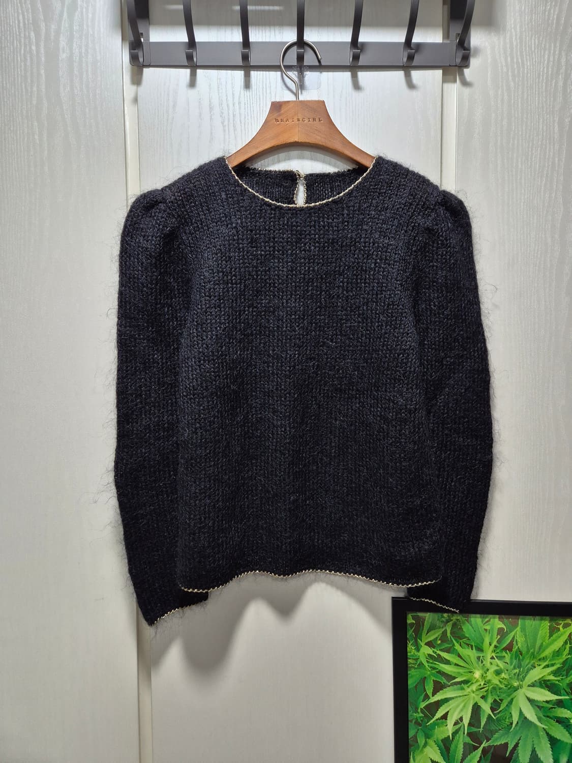 빈티지 모헤어 블랙 퍼프니트 상품이미지1