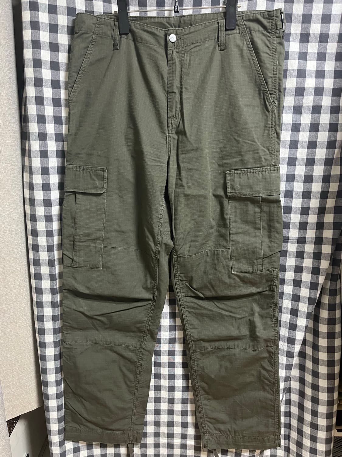 칼하트WIP 레귤러 립스탑 카고팬츠 블랙, 올리브, 럼버 34 상품이미지4