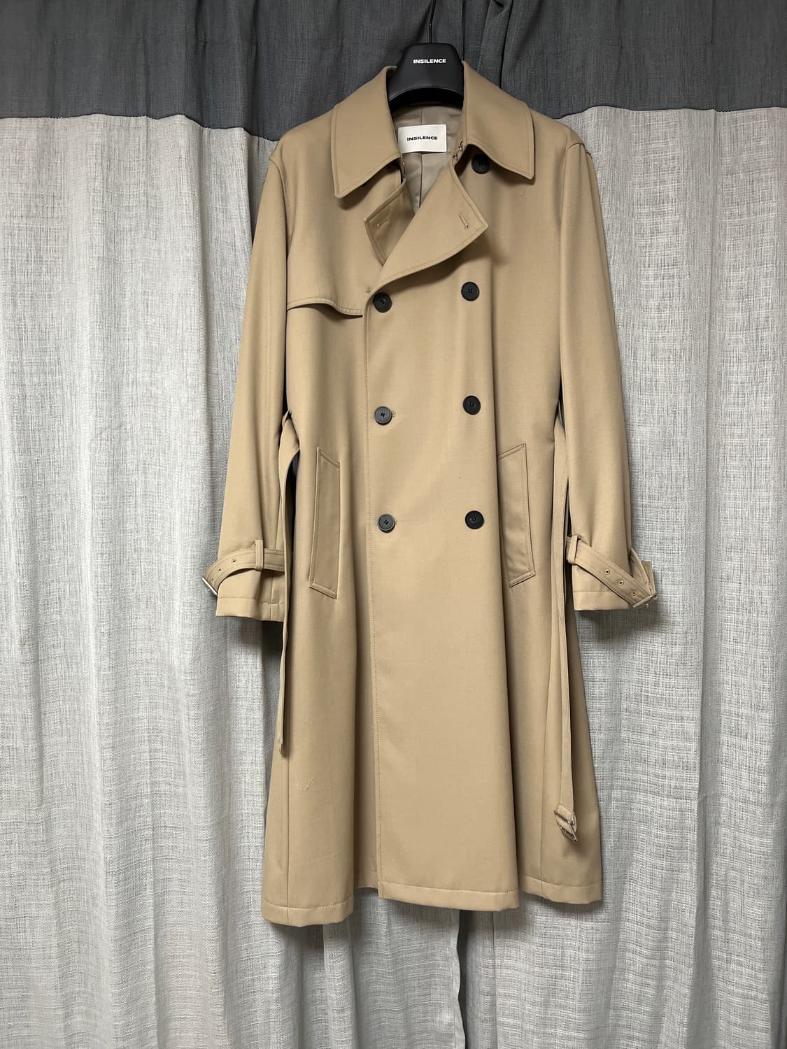 인사일런스 슬로시 울 트렌치 코트 베이지 M 상품이미지3
