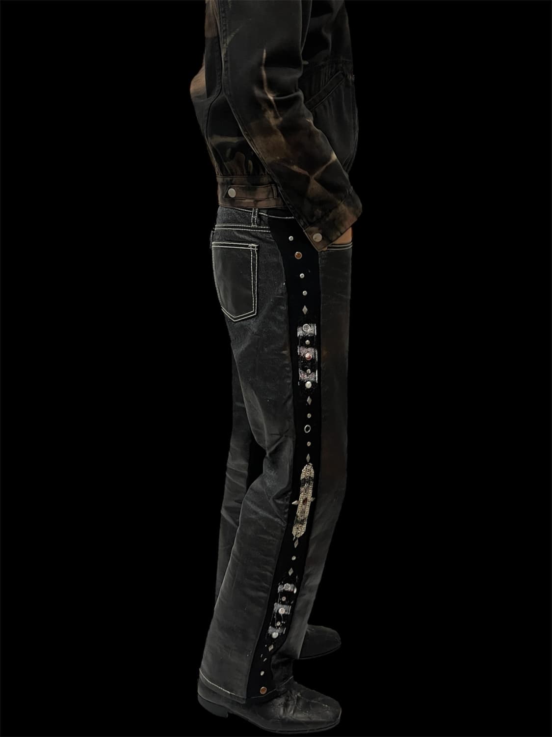 [OS] 빈티지 아카이브 이티스 사이드 젬스톤 모스 코드 데님 상품이미지4