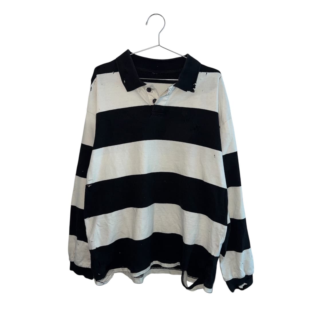 빈티지 디스트레스드  데미지 단가라 긴팔 상품이미지1