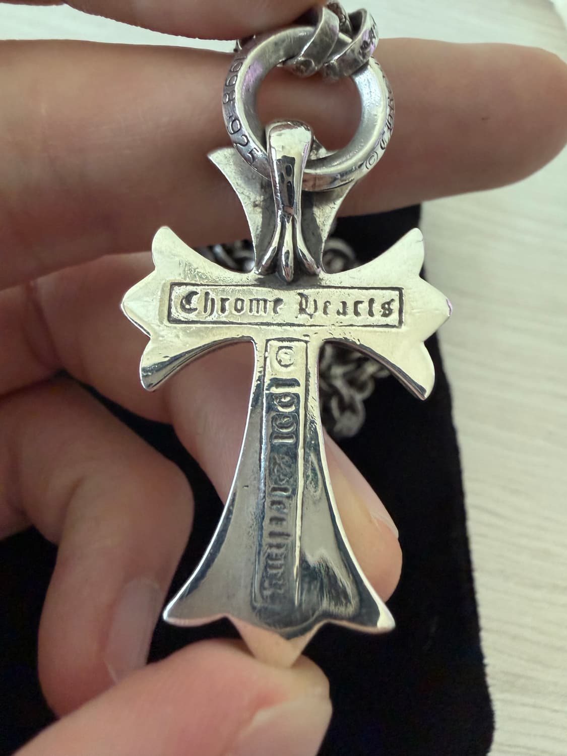 크롬하츠 스몰 크로스 페이퍼체인 일체형 상품이미지4