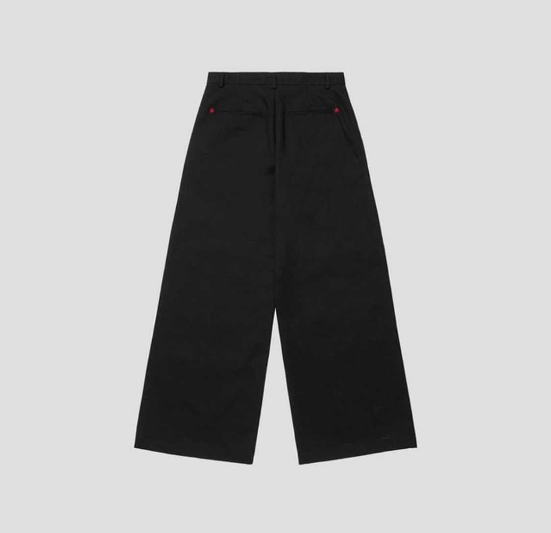 오피쉬 Oafish Creation 스티치 와이드 치노 블랙 팬츠 상품이미지5