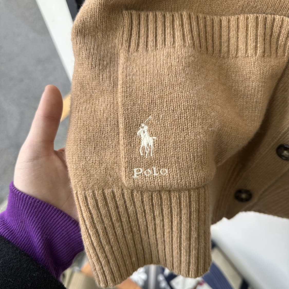 15731 - 폴로 랄프로렌 베이지 울 블렌드 가디건 상품이미지3
