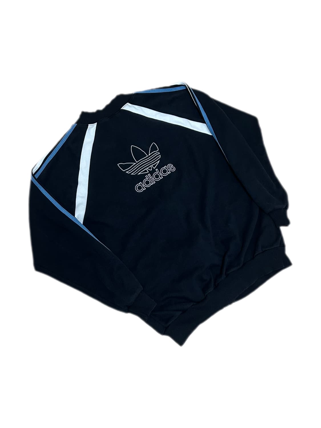 90s 아디다스 스카이블루 빅로고 스웻 풀집업 자켓 상품이미지3