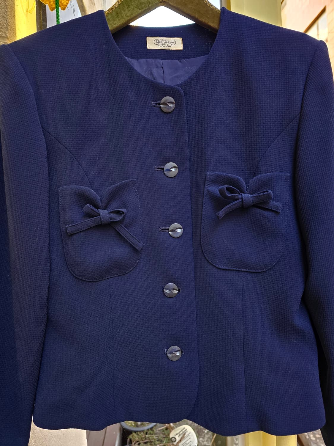 Melloweye 노카라 리본 숏자켓 상품이미지5