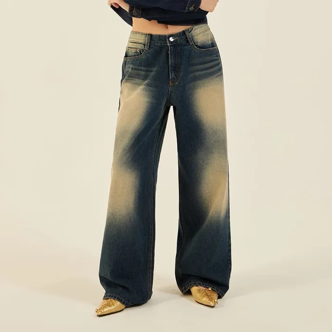 밀리언코르 진청 워싱 데님 팬츠 2XL 상품이미지3