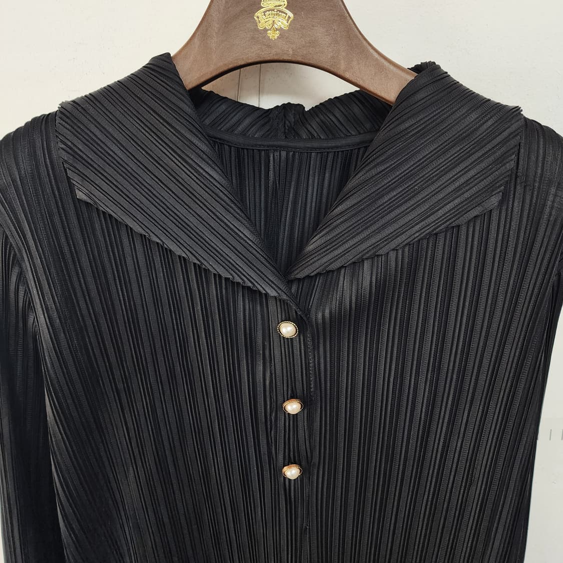 플리츠 롱 원피스 블랙 상품이미지2