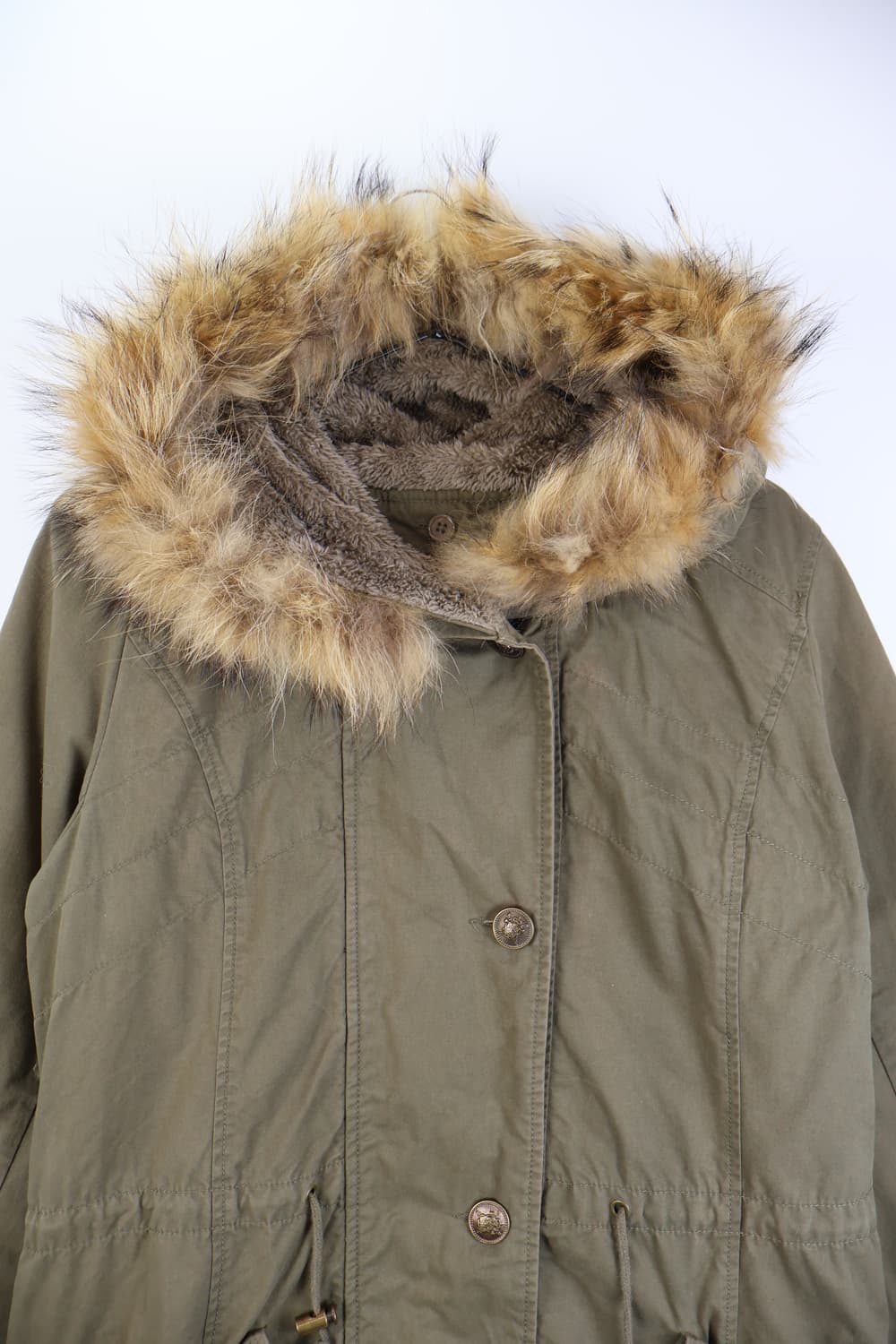 Jpn Khaki Military Hoodie Fur Coat 상품이미지5