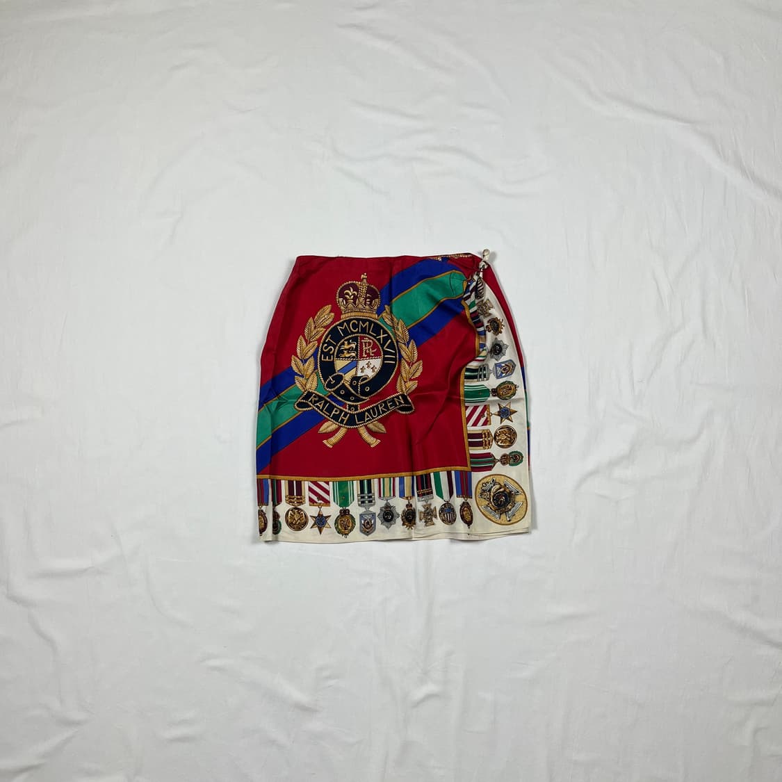 90‘s 폴로랄프로렌 og 빅크레스트 실크 스커트 치마 상품이미지1