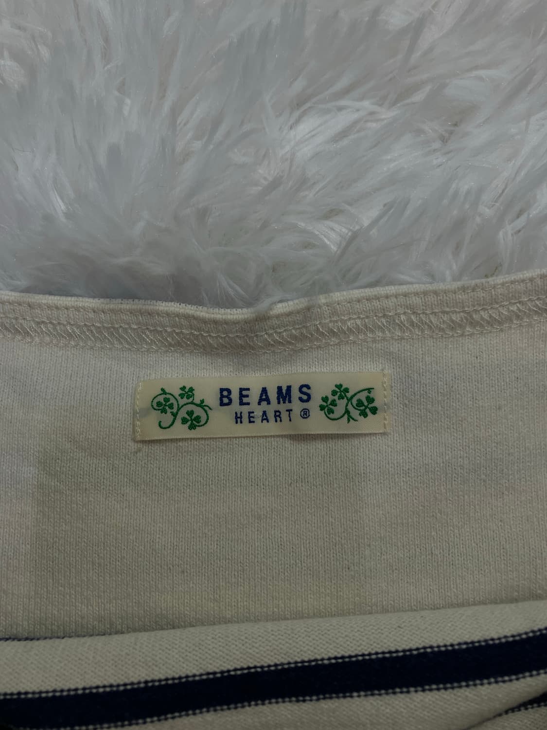 빈티지 빔즈 블루 스트라이프 티셔츠 y2k 스트릿 갸루 펑키 일본빈티지 상품이미지4