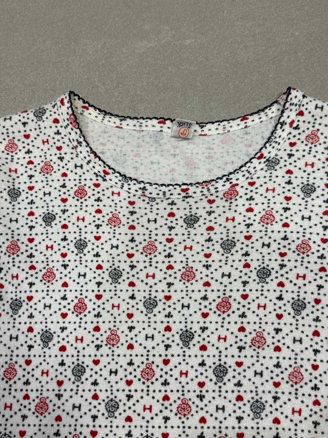 히스테릭 글래머 아카이브 귀여운 하트 패턴 롱슬리브 티셔츠 상품이미지2