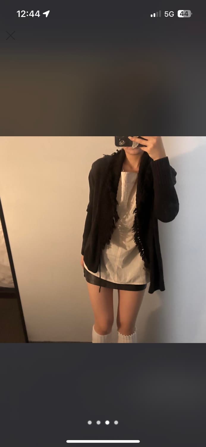 빈티지 러플 브라운 가디건 상품이미지1