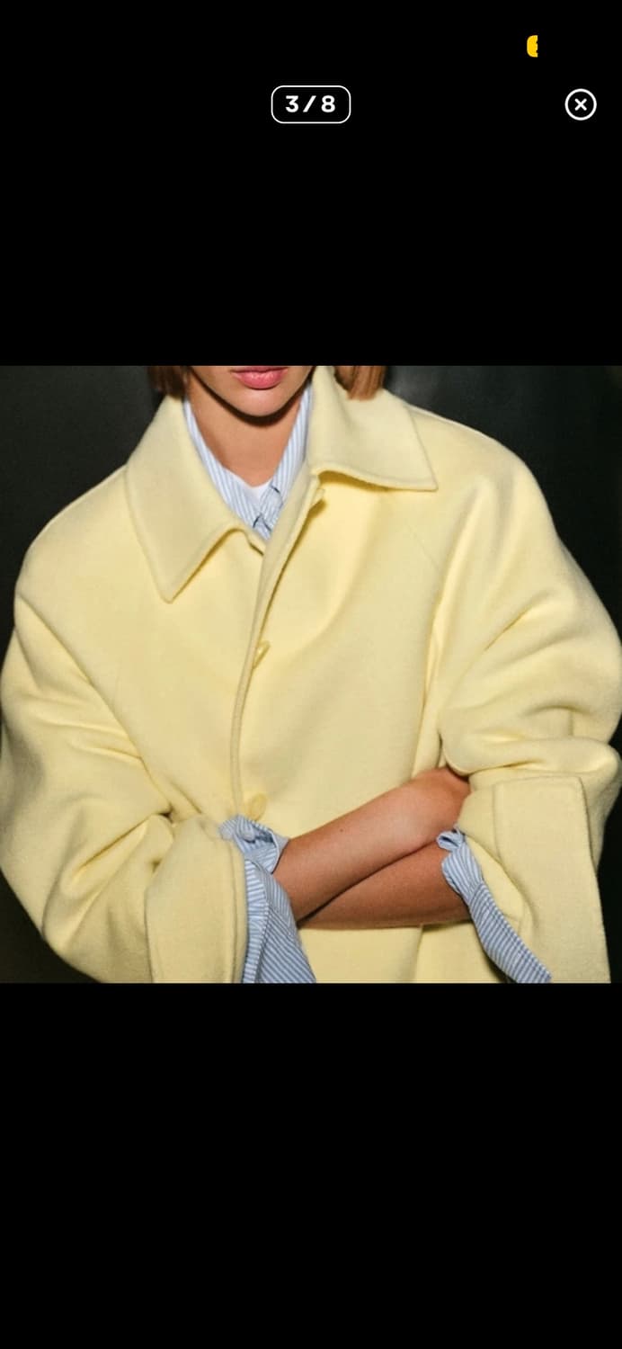 COS 더블페이스 울 자켓 코트 옐로우 xxs 상품이미지5