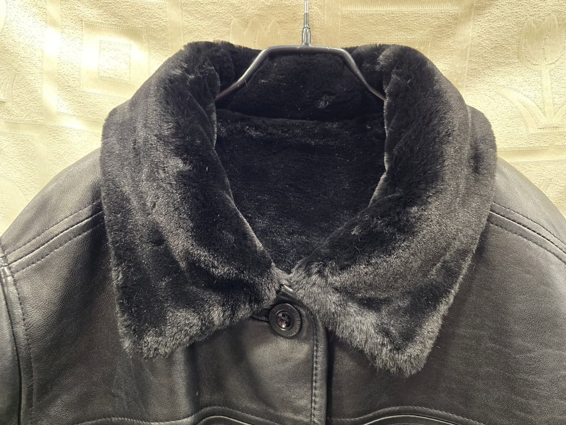 진도 OVIS 블랙 양면 양가죽 양털 점퍼 66~77 상품이미지3