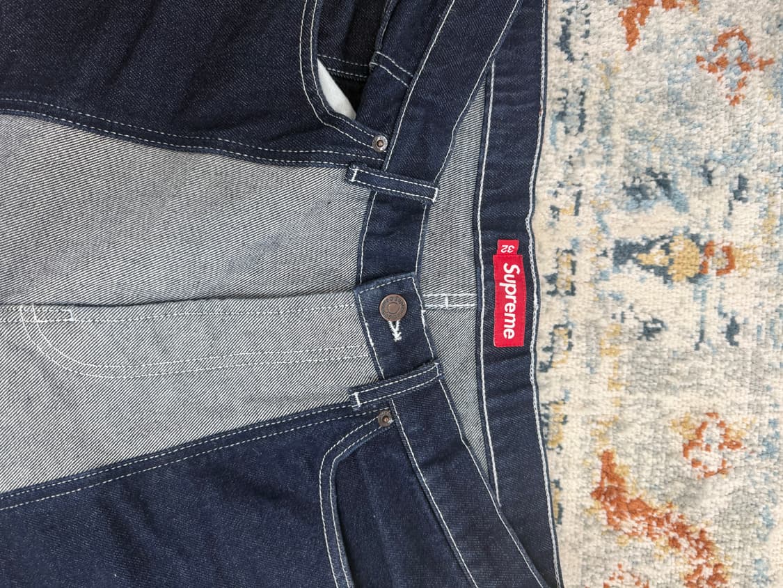 슈프림 투톤 패널 배기진 블루 32사이즈 상품이미지2