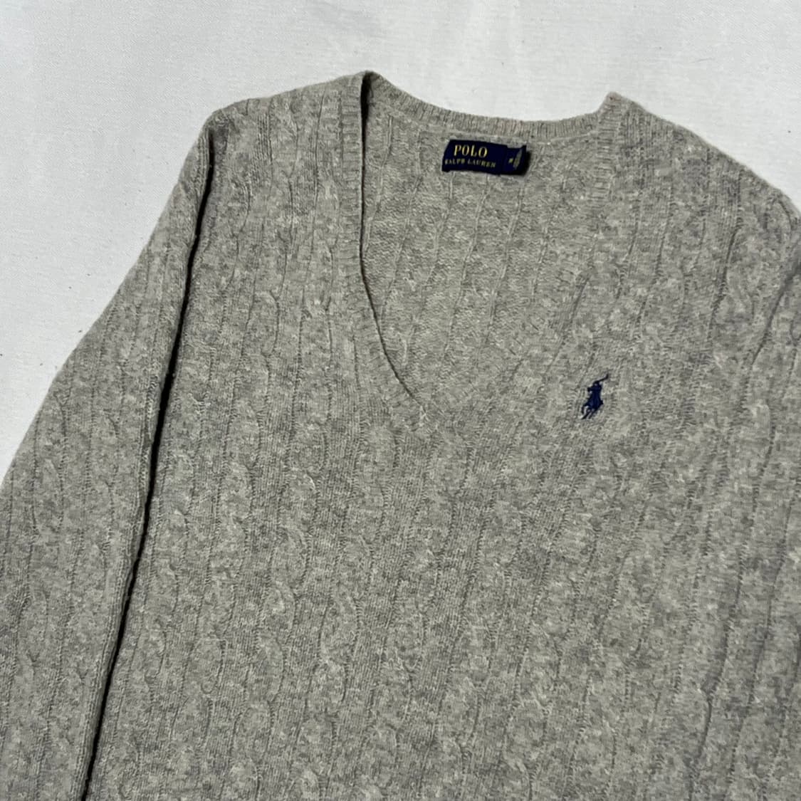 M 폴로랄프로렌 울 브이넥 케이블 캐시미어 니트 상품이미지1