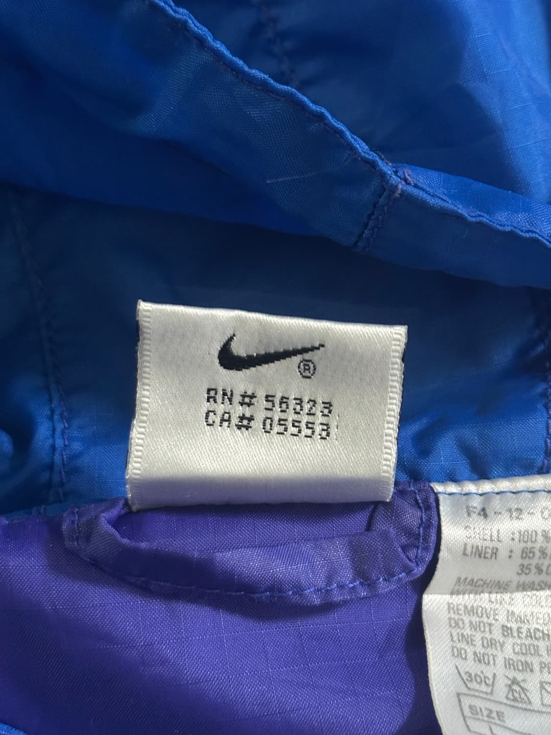 90s Nike 아카이브 블루 퍼플 배색 윈드브레이커 상품이미지6