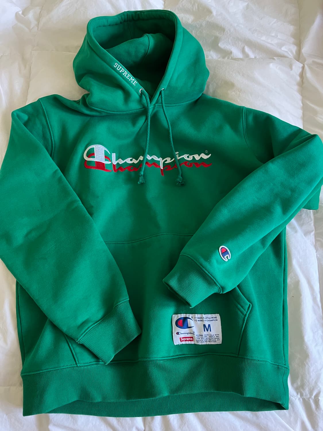 슈프림과 챔피온 스크립트 후드 스웨트셔츠 상품이미지1