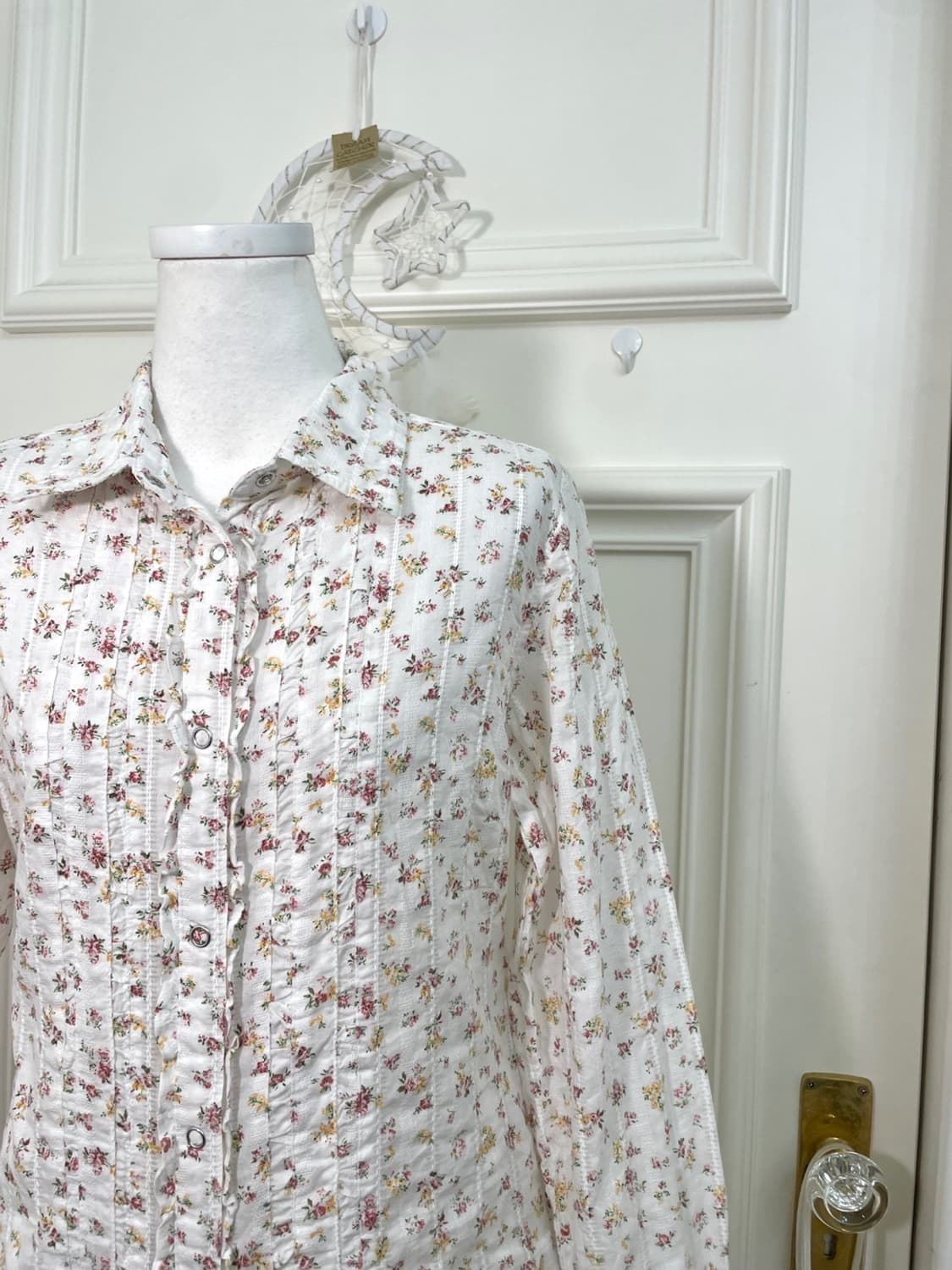 pink flower garden cotton ruffle shirt 상품이미지6