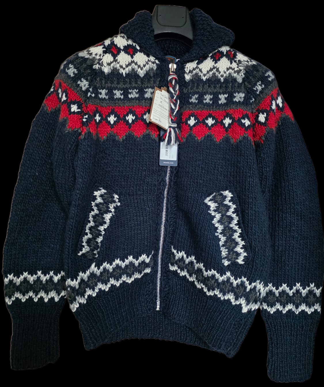 드레익스 공홈 구입 chamula 네이비&레드 가디건 상품이미지1