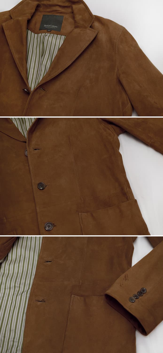 헨리코튼 고트스킨 누벅 스웨이드 레더 블레이저 자켓 (100) 상품이미지8