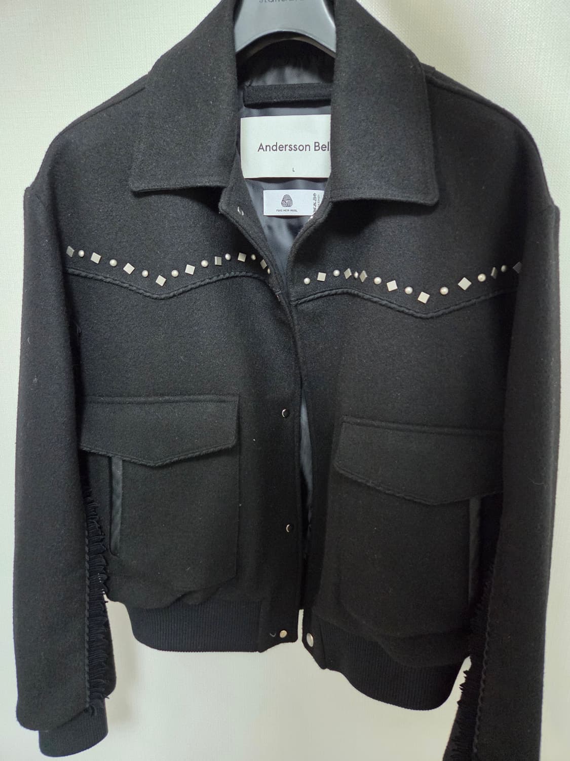 안드레스 울 웨스턴 블루종 자켓 awa465m(BLACK) 상품이미지2