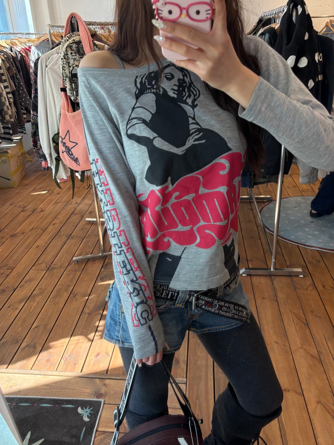 히스테릭글래머 그레이 트랙 롱슬리브 상품이미지2