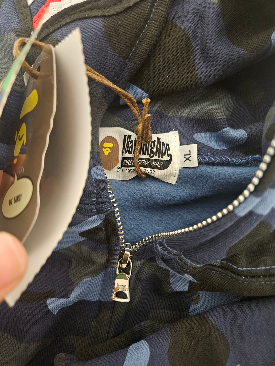 Blue bathing ape hood zip up 상품이미지3