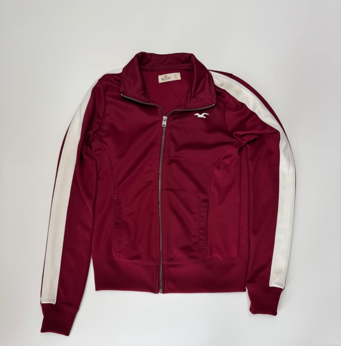 여성 홀리스터 빈티지 버건디 로고 트랙 져지 상품이미지1