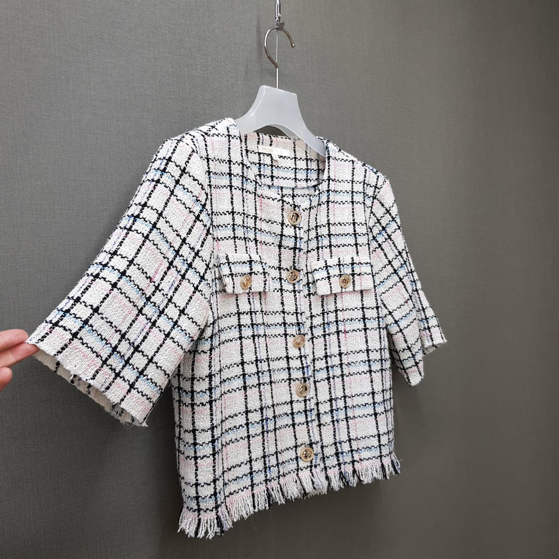 마쥬 maje 체크 트위드 크롭 자켓 1사이즈 상품이미지3