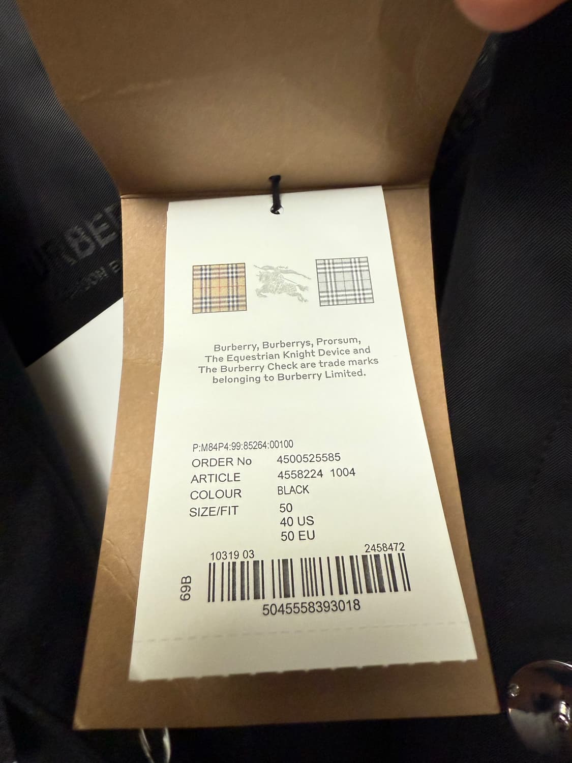 버버리 킹덤 자켓 블랙 50(105) 상품이미지7