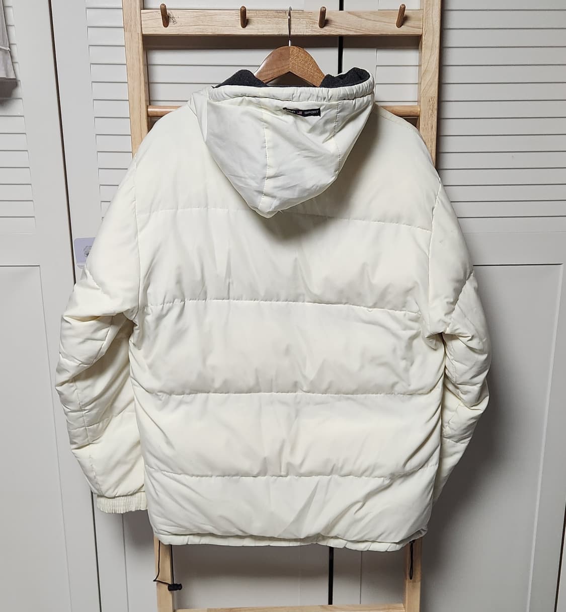 폴로 스포츠 다운 푸퍼 아이보리 후드 패딩 상품이미지3
