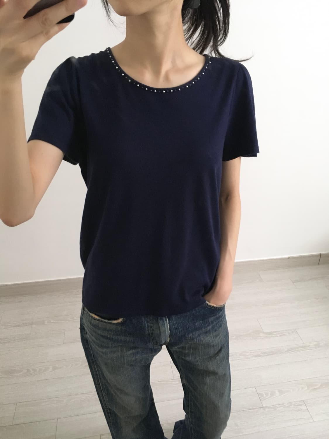 beads ribbon top 상품이미지4