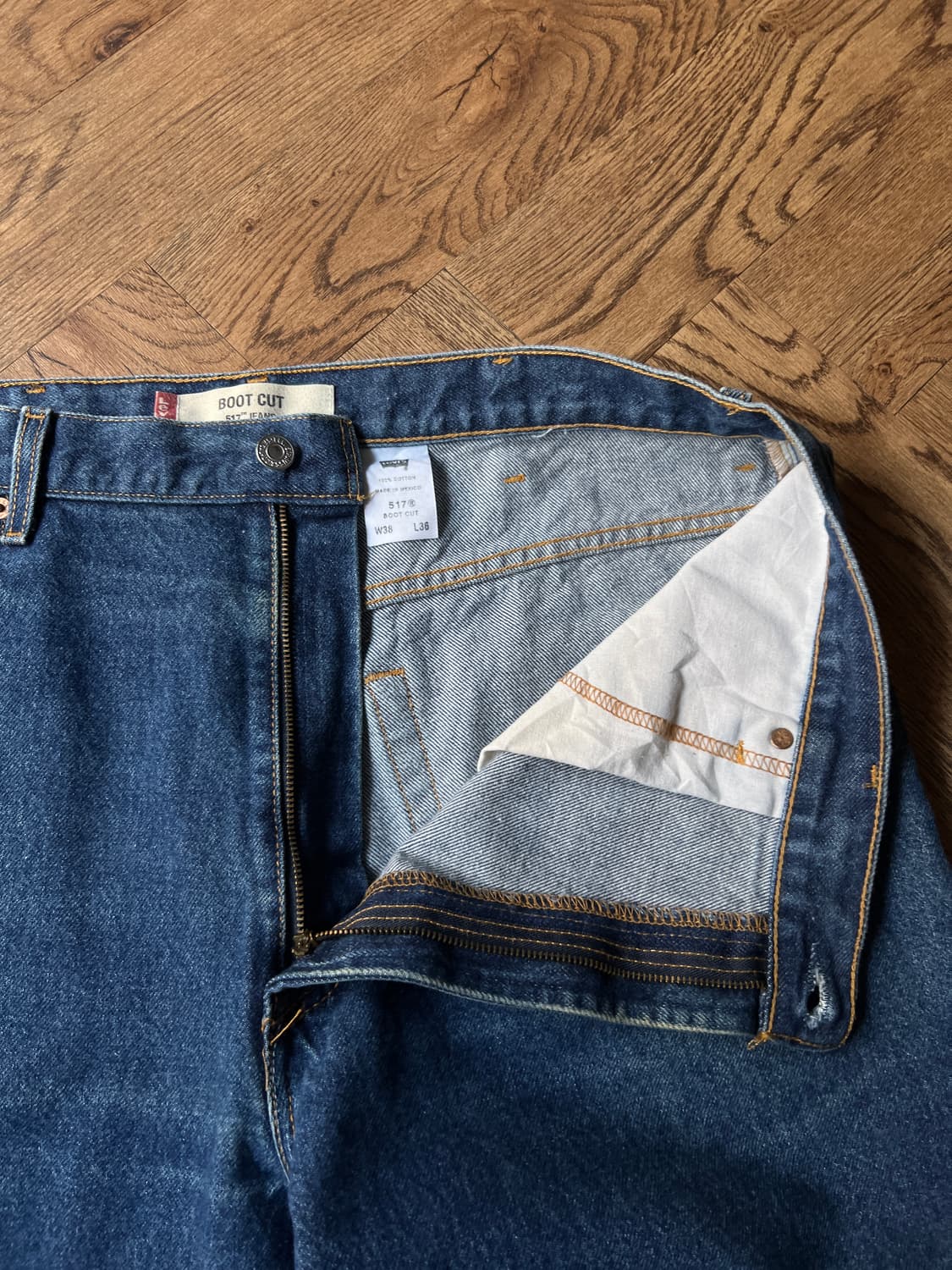 [38]00's 리바이스 USA 517 멕시코제 플레어핏 데님 팬츠 상품이미지3