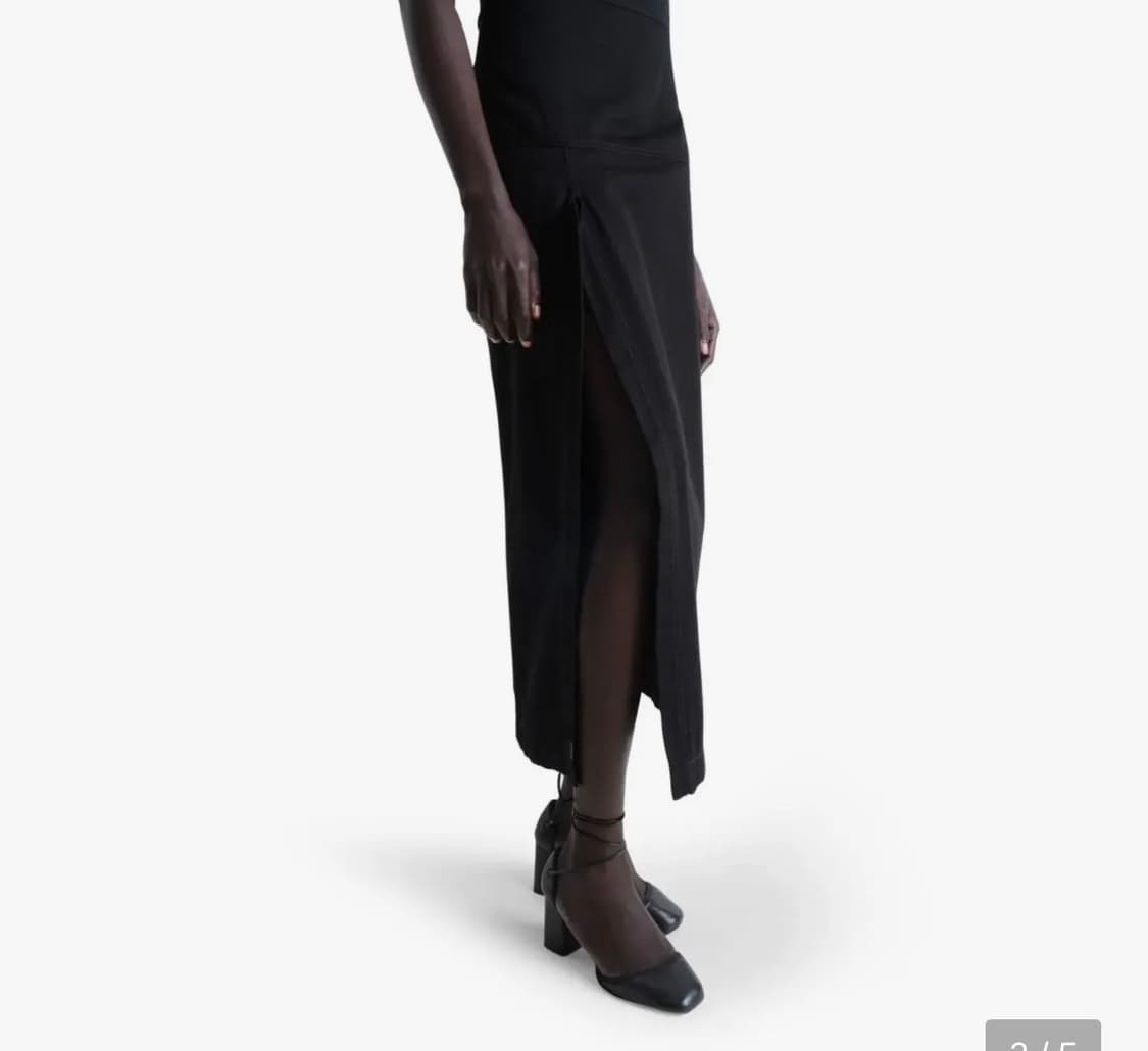 르메르 Midi skirt with slit-블랙, 34사이즈 상품이미지3
