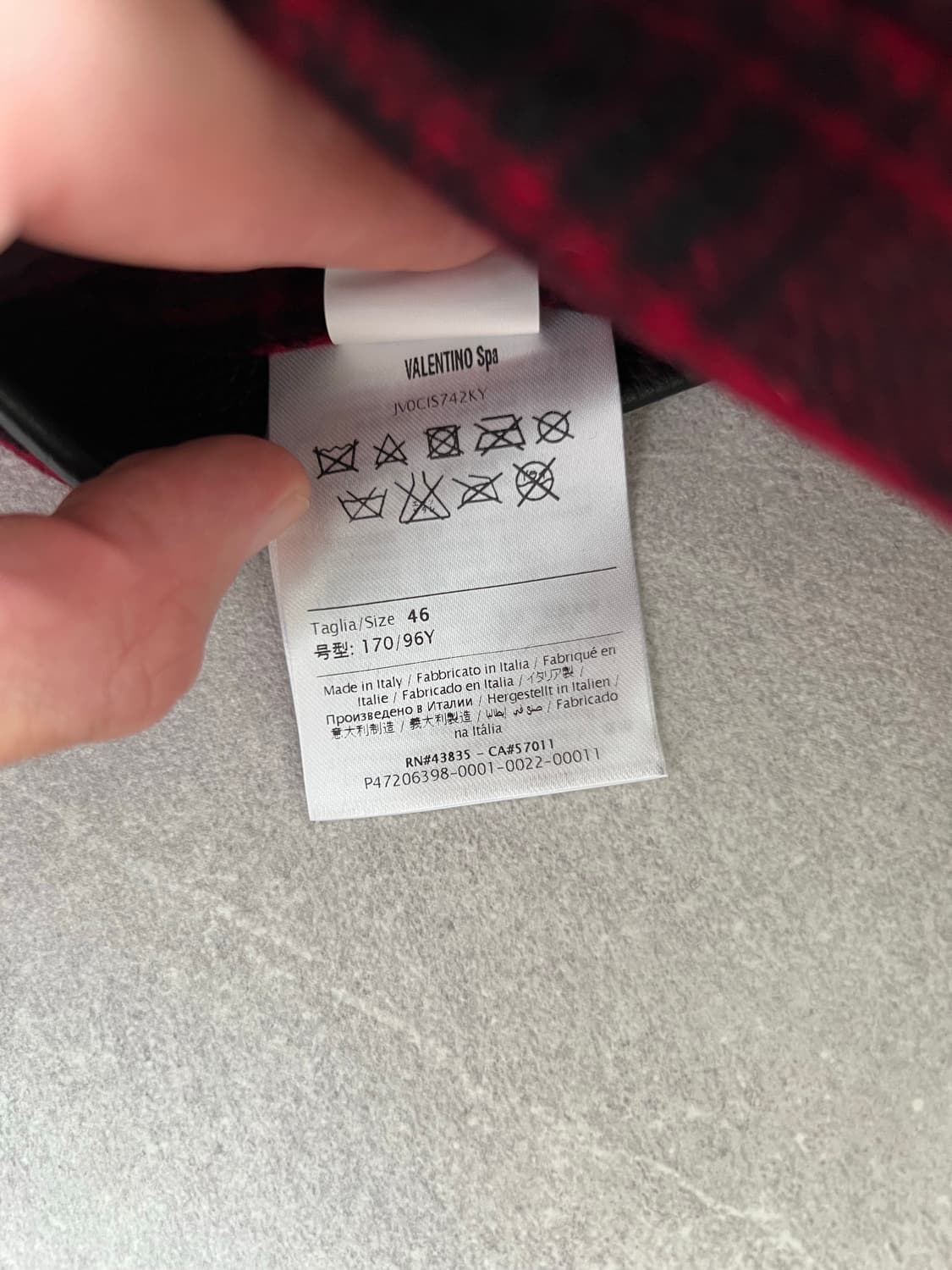 [중고][46] 발렌티노 체크 바시티 상품이미지6