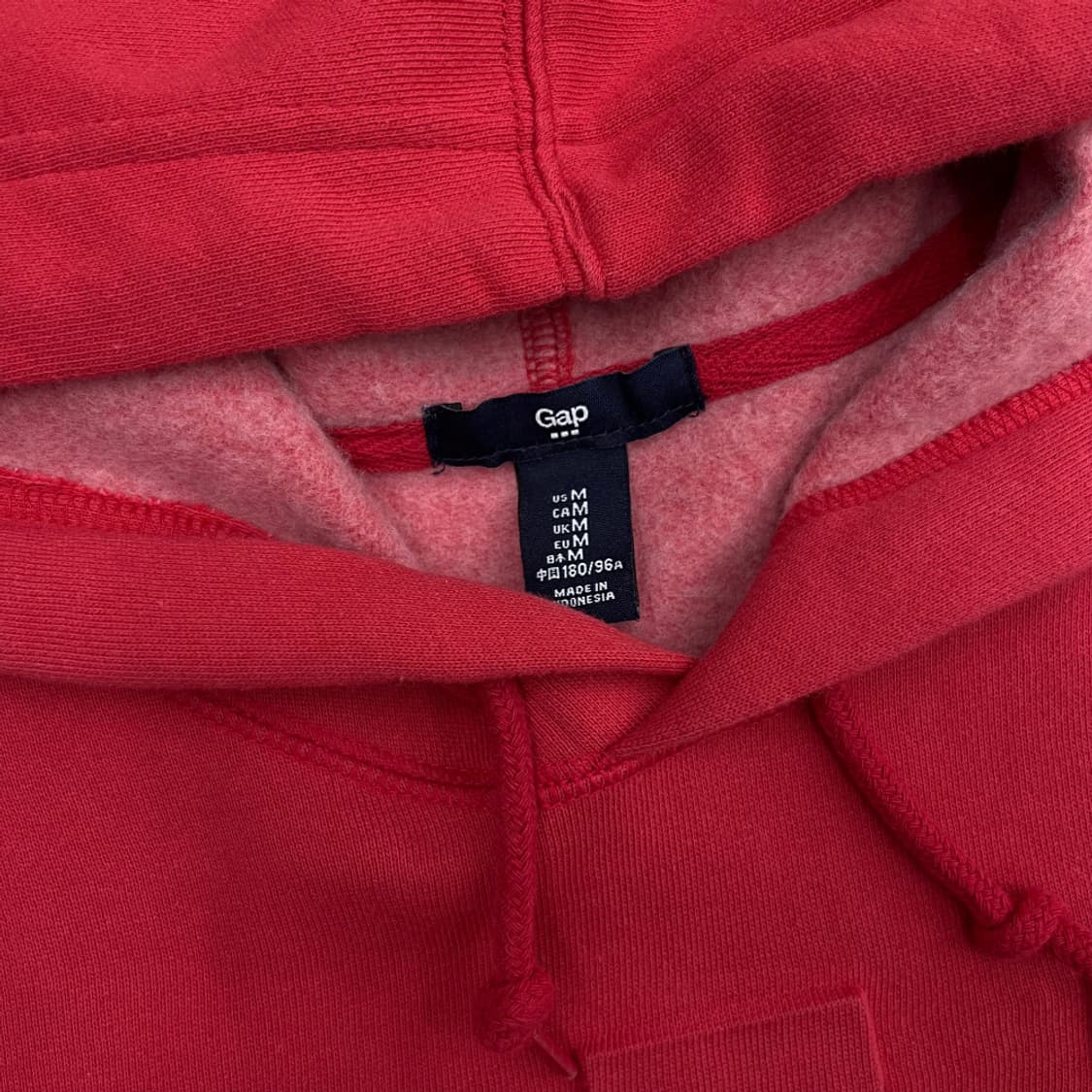  갭 입체로고 레드 후드 M 상품이미지5