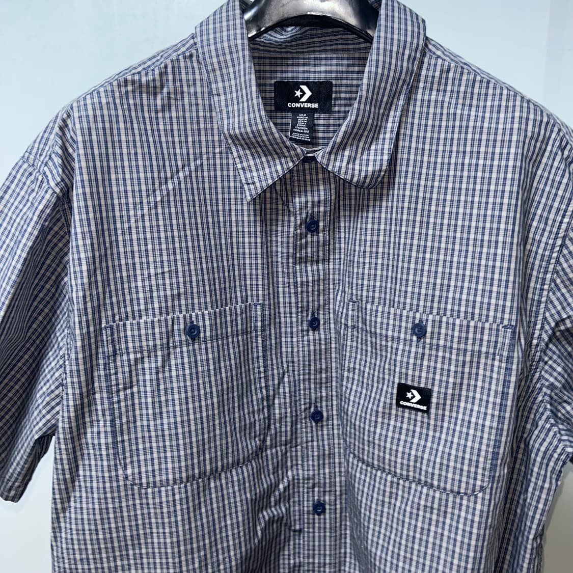 컨버스 플레이드 쇼트 슬리브 셔츠 상품이미지4