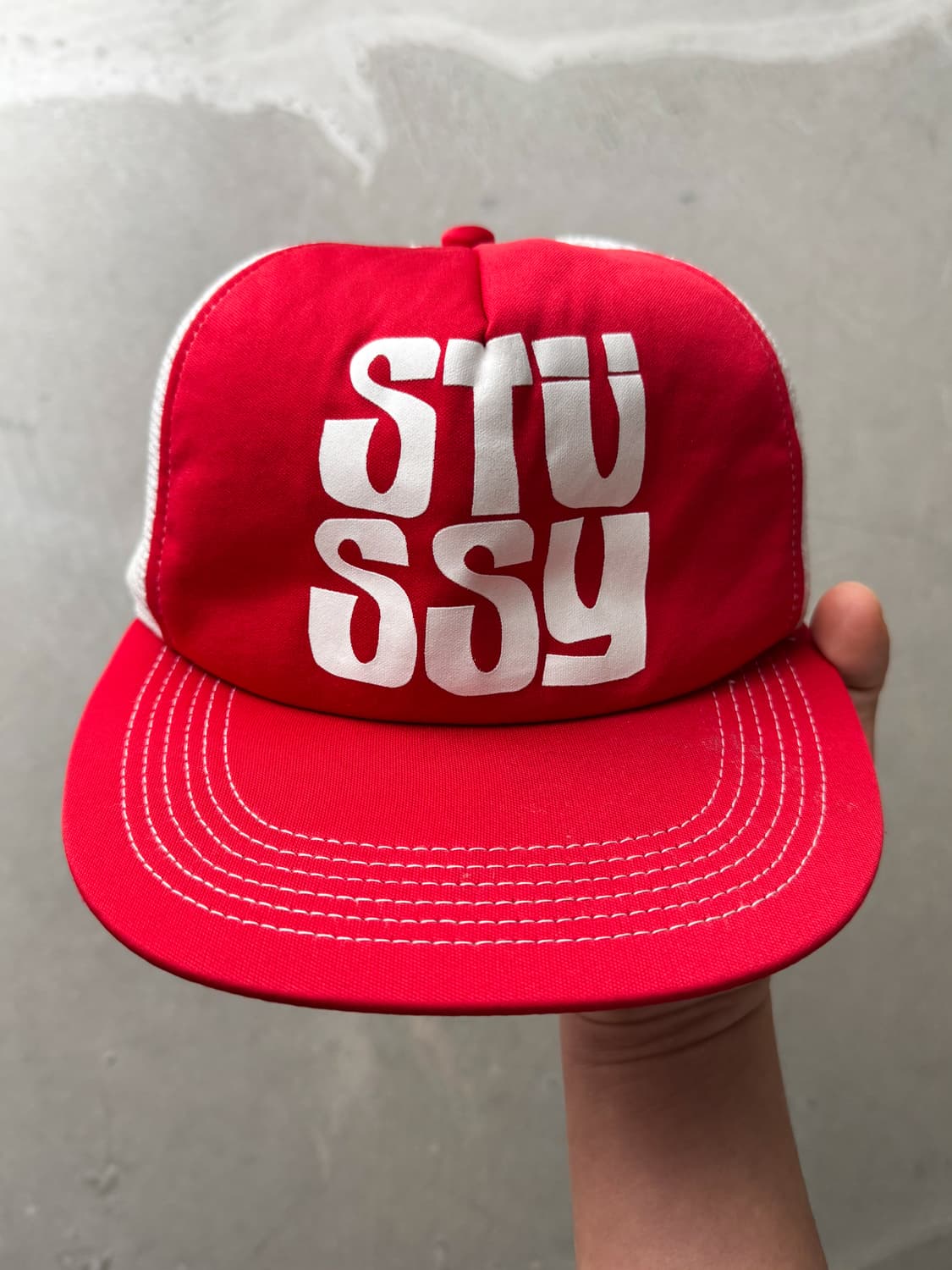 Vintage Stussy Red Trucker Cap 상품이미지1