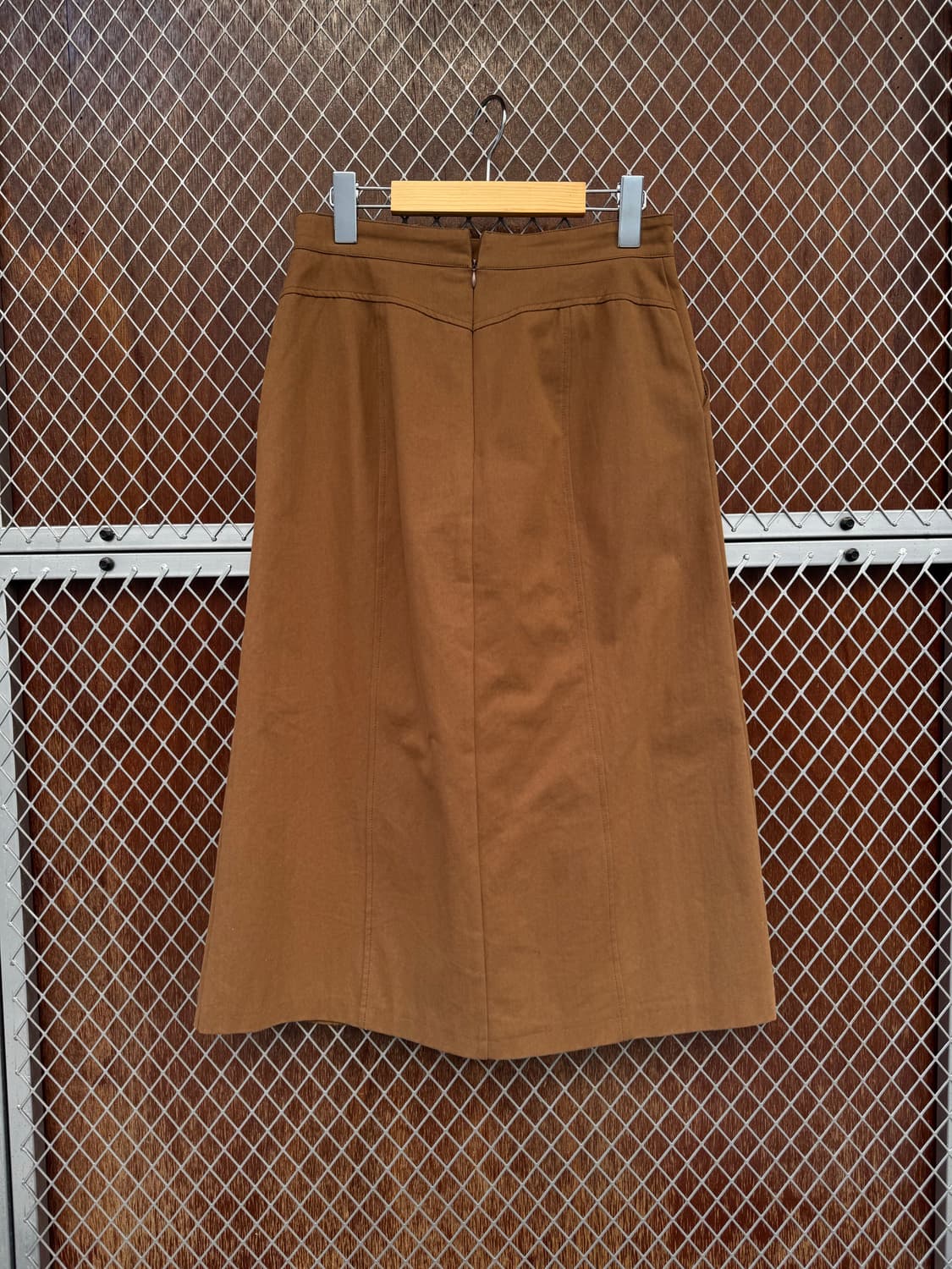 나인 nain 빈티지 헤비코튼 핀턱 스티치 브라운 롱 스커트 M 상품이미지7