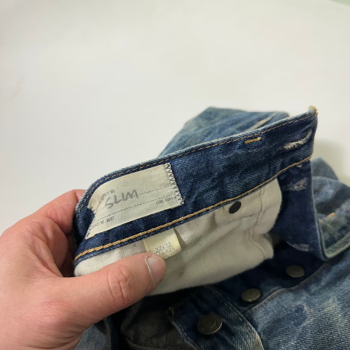 M-L 32 데님앤서플라이 랄프로렌 슬림핏 찢청 데님팬츠 상품이미지7