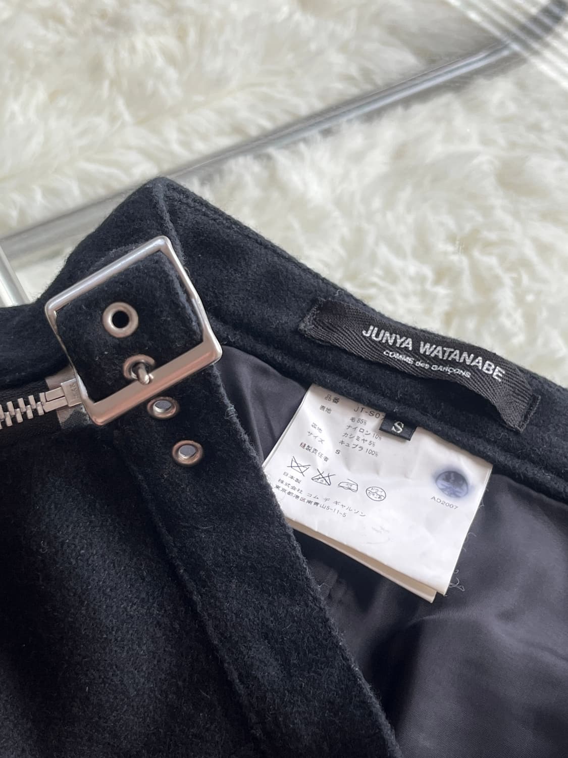 2007 준야 와타나베 울 캐시미어 블렌드 멀티 지퍼 디테일 미니 스커트 상품이미지8