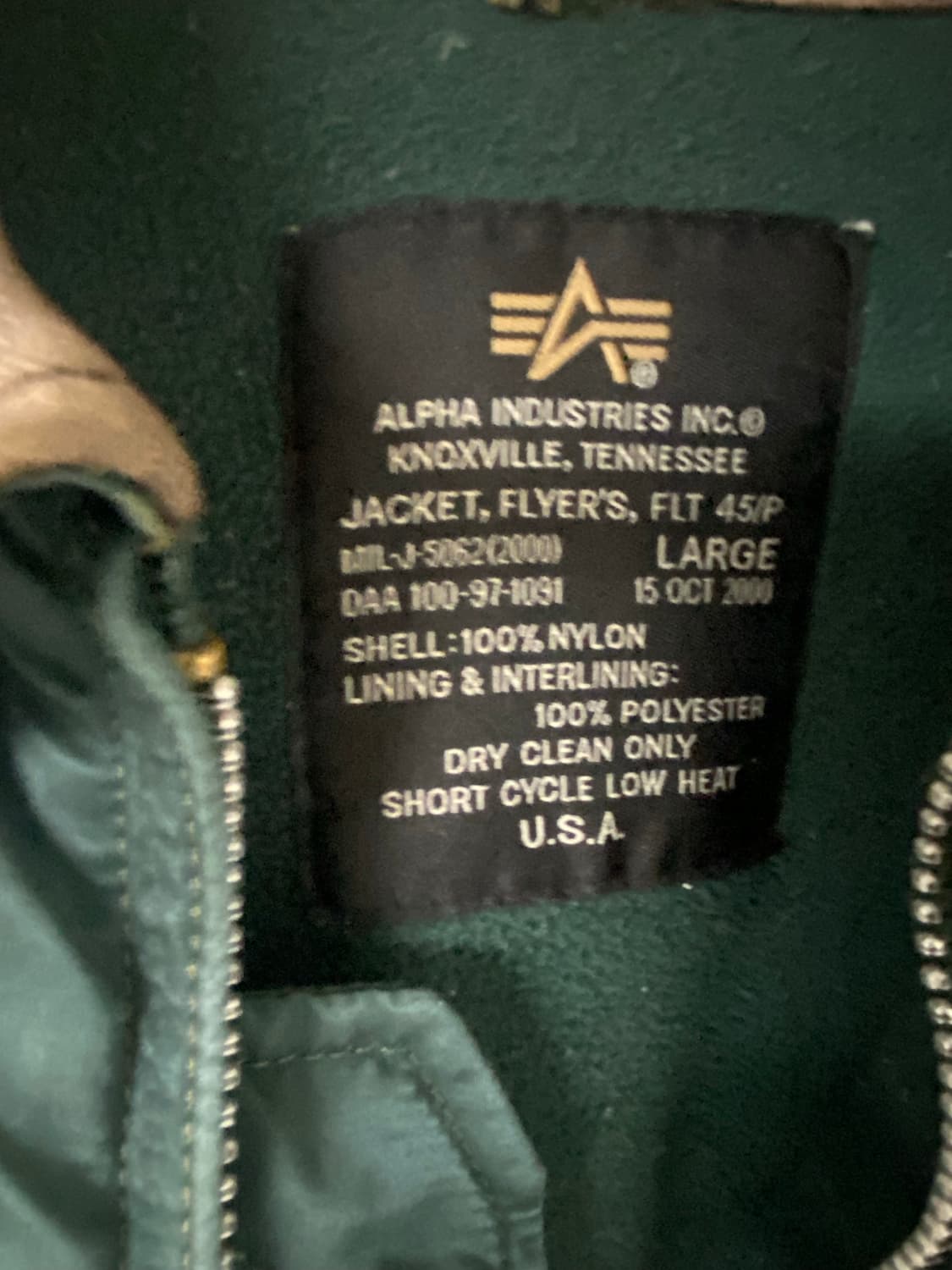 알파인더스트리 CWU 45 자켓 상품이미지3