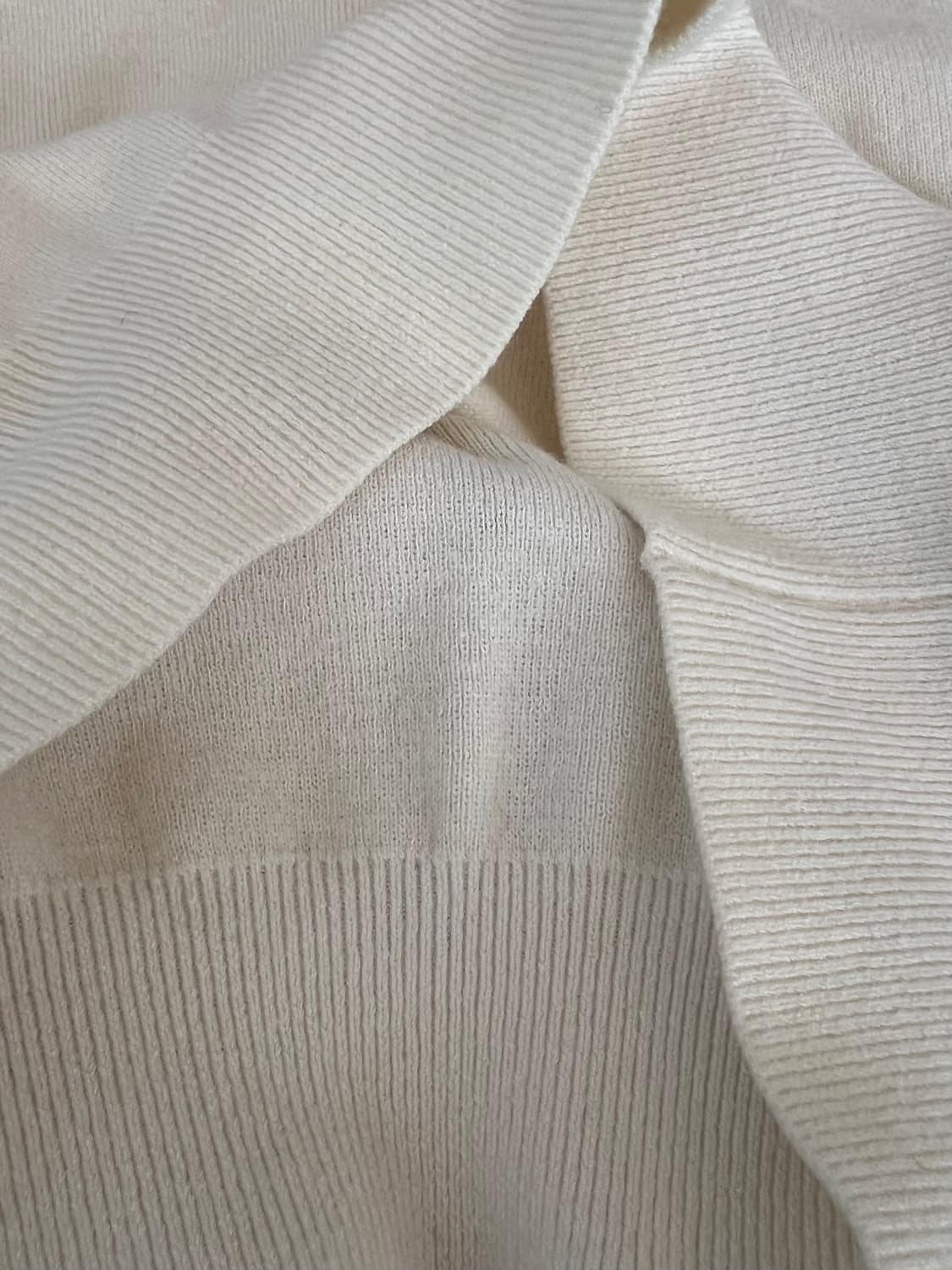 라코스테 여성 아이보리 카라니트 반팔니트 울니트 상품이미지5