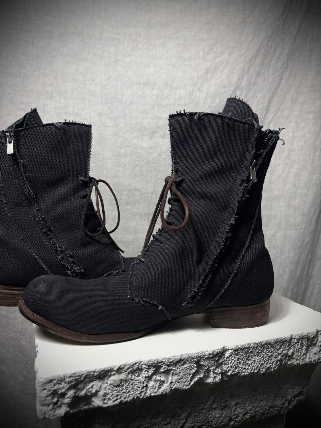 Devoa Stitch Canvas Back Zip Boots  상품이미지5